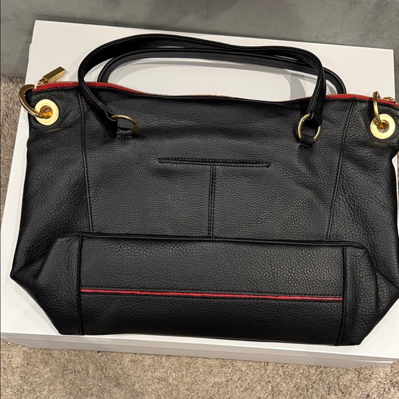 Elegant Hammitt Daniel Large Black Leather Tote Bag with Gold Accents - Picture 5 of 6